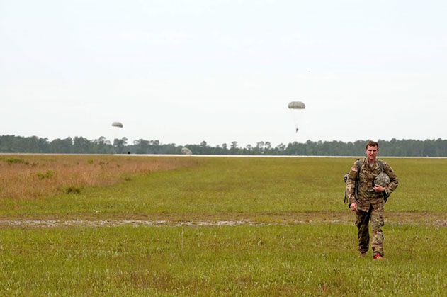 Aerial Delivery Supervisor, Staff Sergeant Romeo after sucessful jump.